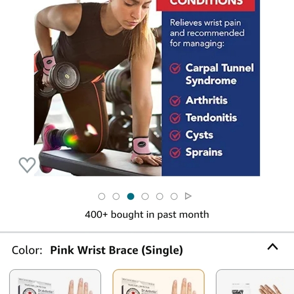 Wrist Support/Strap/Wrist Brace/Hand Support Black, pink - Picture 6 of 8